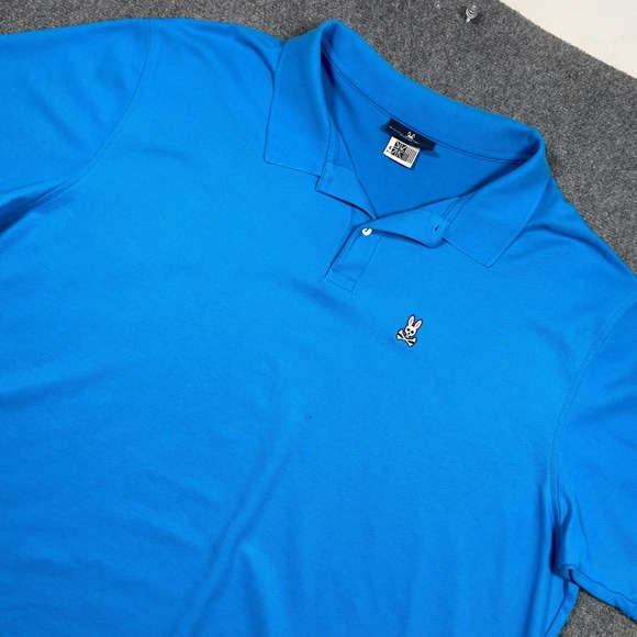 Psycho Bunny Men's Short Sleeve Polo Shirt Blue Big & Tall 4XLT - Picture 1 of 8